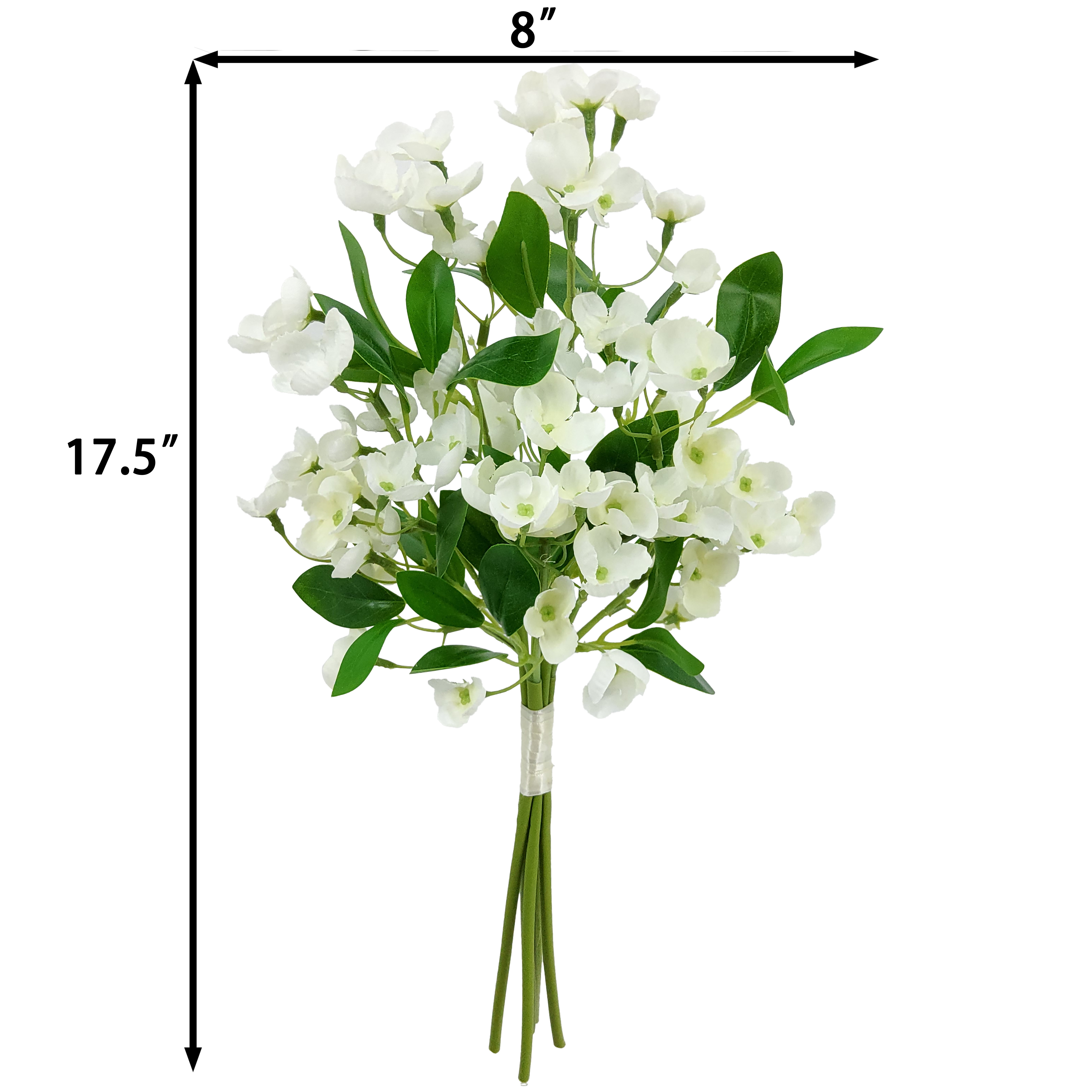 DECORTÉ Wildflower Wonderland 2x18g Mainstays 17in Indoor Artificial Wildflower Bundle, White Color
