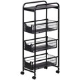 thumbnail image 1 of 4 Tier Rolling Slim Storage Cart, Utility Cart Organizer with Slide Out Drawer Baskets for Kitchen Bathroom Laundry Narrow Places, 1 of 8