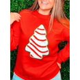 thumbnail image 4 of Sudadera con capucha holgada navideña para mujer, otoño e invierno, con bordado de Papá Noel, copos de nieve y letras, manga larga y cuello redondo, 4 of 4