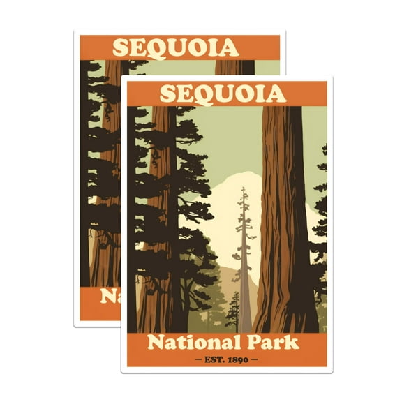 (2 Packs) Sequoia National Park Magnets - Sequoia National Park Magnets - 5 Inches On Longest Side - Premium Magnet - for Fridges, Toolboxes, Cars - Made in USA - MAG2519