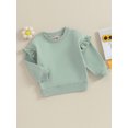 thumbnail image 3 of Meihuid Girl Casual Sweatshirts Toddler Solid Color Crew Neck Pullovers Tops, 3 of 9