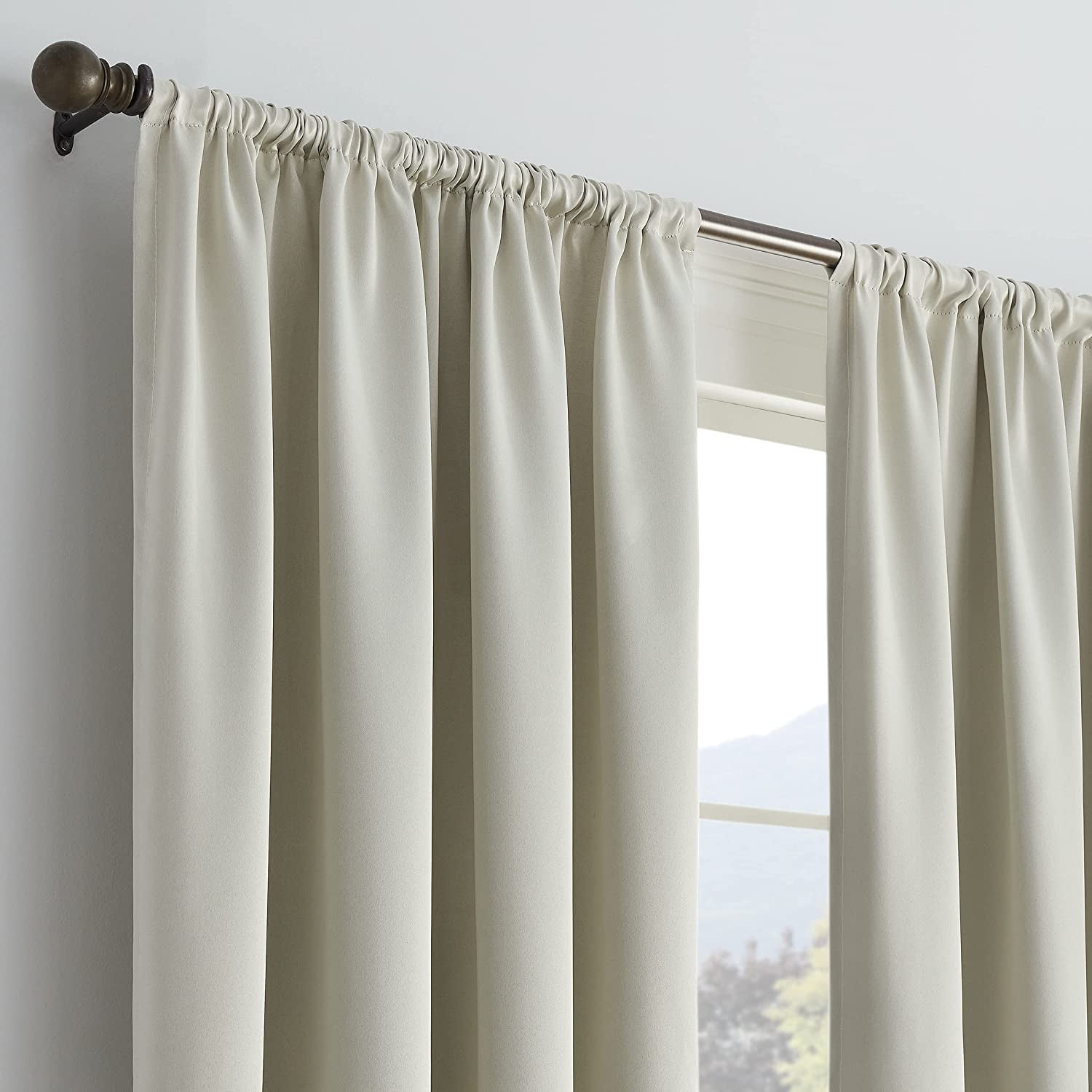 Eclipse Solid Thermapanel Room Darkening Rod Pocket 54 x 54 Panel in Stone