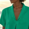 thumbnail image 4 of Juesizh Shirt Dresses for Women Plus Size Solid Color Midi Dress Casual Loose Short Sleeve Pockets Lapel Shirt Dress, S-3XL, 4 of 7