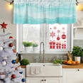 thumbnail image 6 of Aqua Ombre Mountain Valances for Windows, Decorative Rod Pocket Window Valance Curtains, Nature Abstract Art Marble Gradient Short Curtain Drapes for Kitchen/Living Room, 2 Panels, 60" W x 18" L, 6 of 8