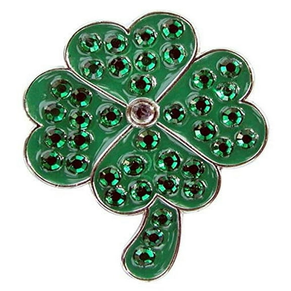 Navika Four Leaf Clover Swarovski Crystal Ball Marker with Magnetic Hat Clip