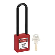 Uxcell 3'' Lockout Tagout Padlock Shackle Nylon Red 2Pcs