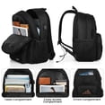 thumbnail image 2 of Mochila BIKRDO negra impermeable para cuaderno escolar 17.3, 2 of 5