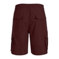 thumbnail image 6 of DDAPJ pyju 2026 Fashion Cargo Shorts for Men Casual Summer Outdoor Hiking Pants Elastic Waist Knee Length Bermuda Shorts with Multi-Pockets Wine M, 6 of 7