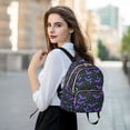 thumbnail image 6 of FORMRS Mini Backpack Purse for Women Quilted Travel Daypack Casual Shoulder Bag, Purple Cartoon Bats Pattern, 6 of 7