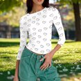 thumbnail image 4 of hotojiny Women's Tops Valentine's Day Long Sleeve Shirts Slim Fitted Going out Tops Ruched Basic Tees Valentine's Day Outfit, 4 of 7