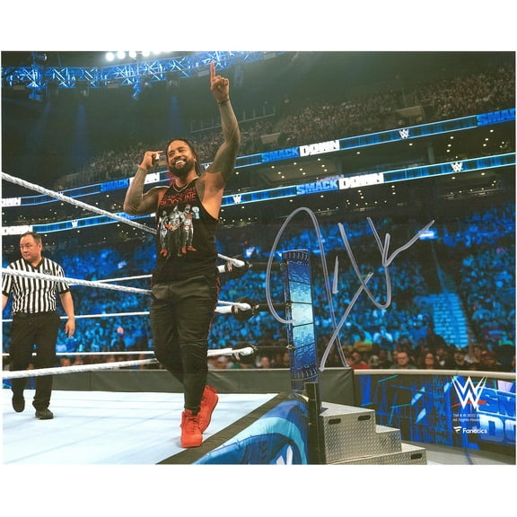 Jimmy Uso WWE Autographed 8" x 10" On Ring Apron 1's Up Photograph - Fanatics Authentic Certified