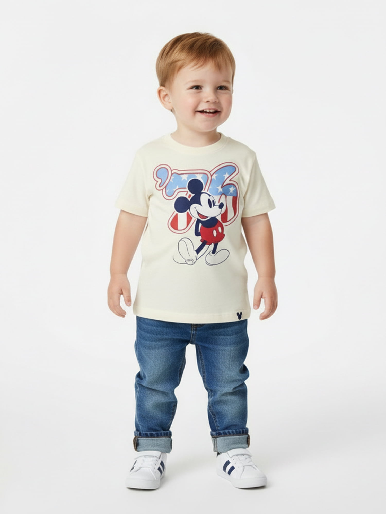 Disney Mickey Mouse Toddler Boys USA 76 Graphic Tee with Short Sleeves, Sizes 12M-5T