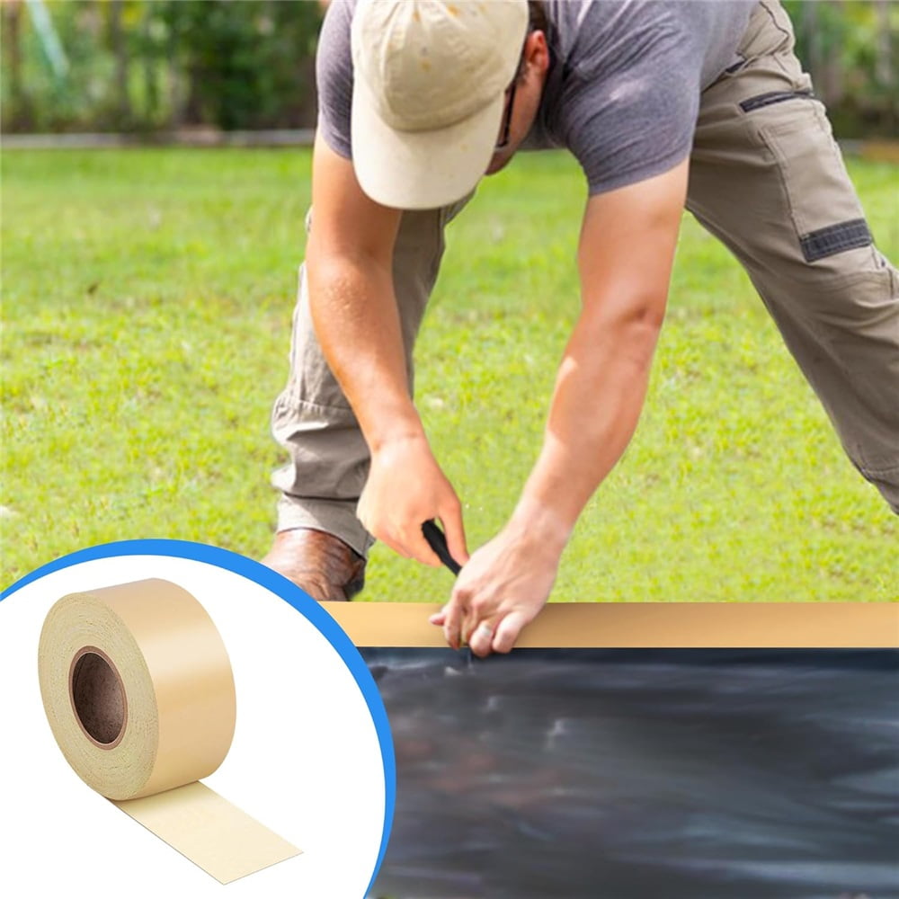 Ebaokuup 50'x 3" Pond Liner Seam Tape-Double Sided Self Adhesive Butyl Pond Liner Tape-Waterproof Pond Seam Tape for EPDM Pond Liner Garden Cover Patch Repair