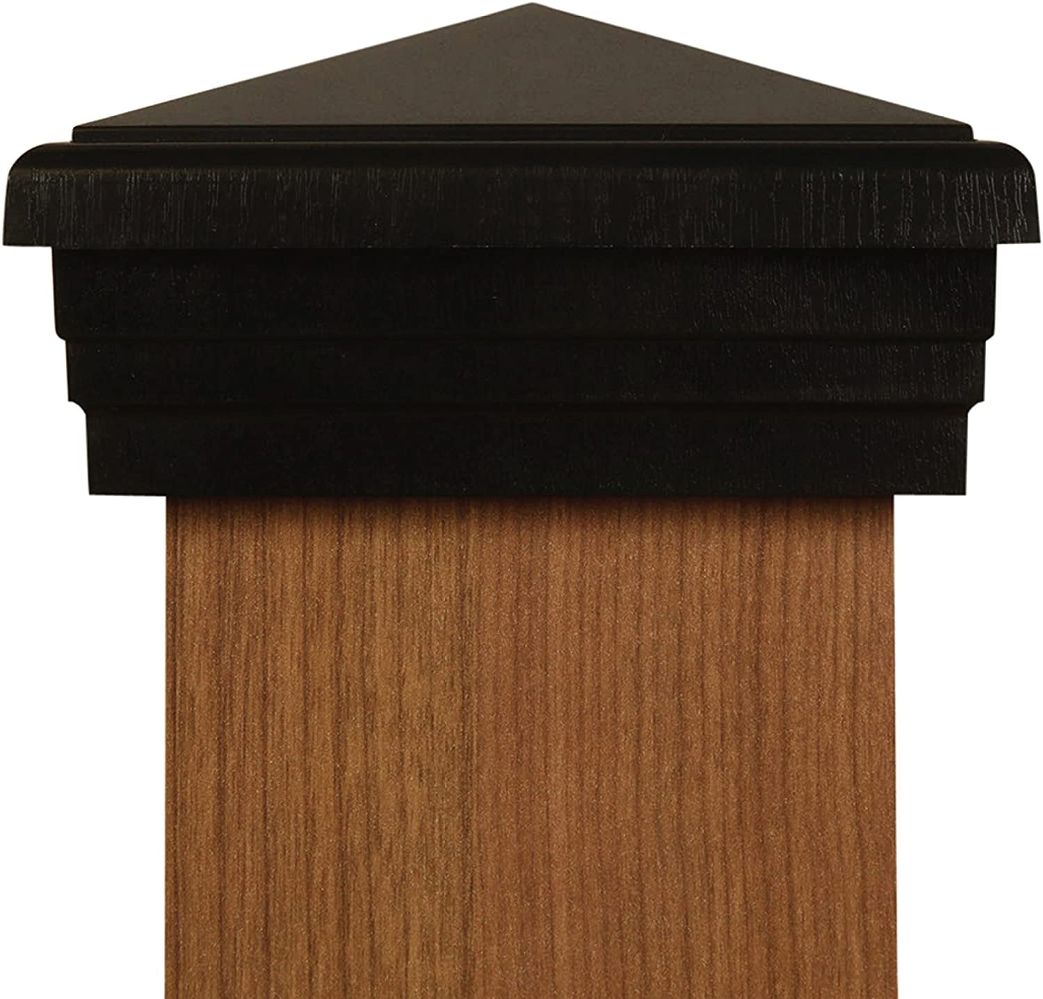 6x6 Post Cap (True 6') | Black New England Pyramid Style Square Top for Outdoor Fences, Mailboxes & Decks, by Atlanta Post Caps