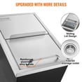 thumbnail image 6 of 18" Stainless Steel Ice Chest Cooler, 40.9 qt Commercial Ice Bin with Sliding Cover & Drain Plug, for Outdoor Kitchen, Bar, Beer, Wine – Durable & Portable, 6 of 11