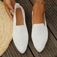thumbnail image 4 of Tawop Women Shoes Womens Dress Shoes Work Shoes Flats Casual Comfort Pointy Toe White 7, 4 of 5