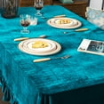 thumbnail image 6 of GLORY SEASON Velvet Luxurious Solid Rectangle Tablecloth Farmhouse Tablecloths for Party Baby Shower Kitchen Dinning Tabletop Decoration Green 52x70 in, 6 of 8