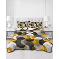 thumbnail image 2 of Quilts Twin-XL Size Bedding Set, Yellow Grey Abstract Lightweight Quilted Comforter, Modern Geometric Ombre Artwork Soft Reversible Bedspread Coverlet with Pillow Covers for All Season, 68" x 98", 2 of 7
