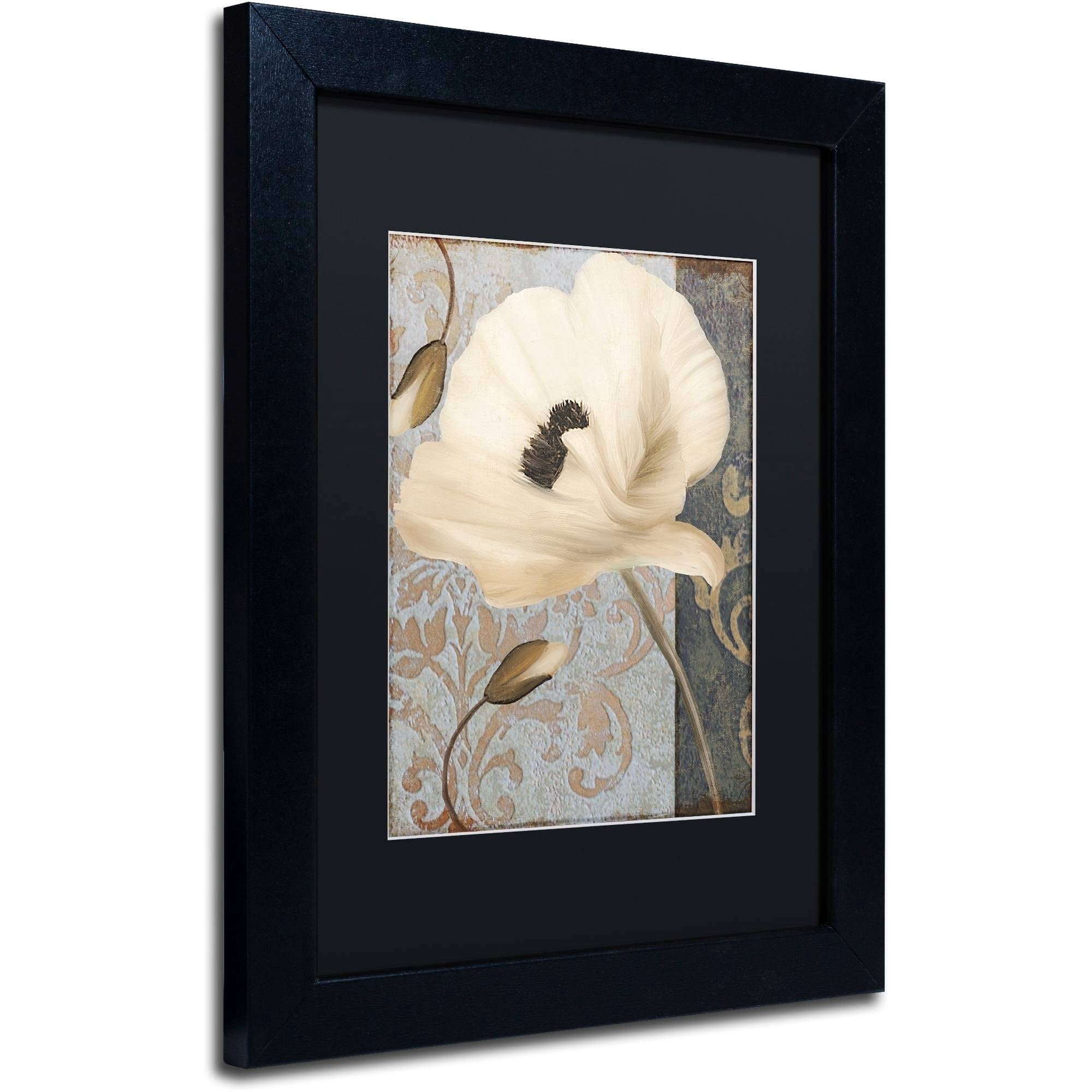 Trademark Fine Art "Poppy Brocade II" Canvas Art by Color Bakery Black Matte, Black Frame
