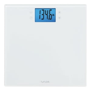 Taylor Precision Glass Wellness Scale, 400 lb, White