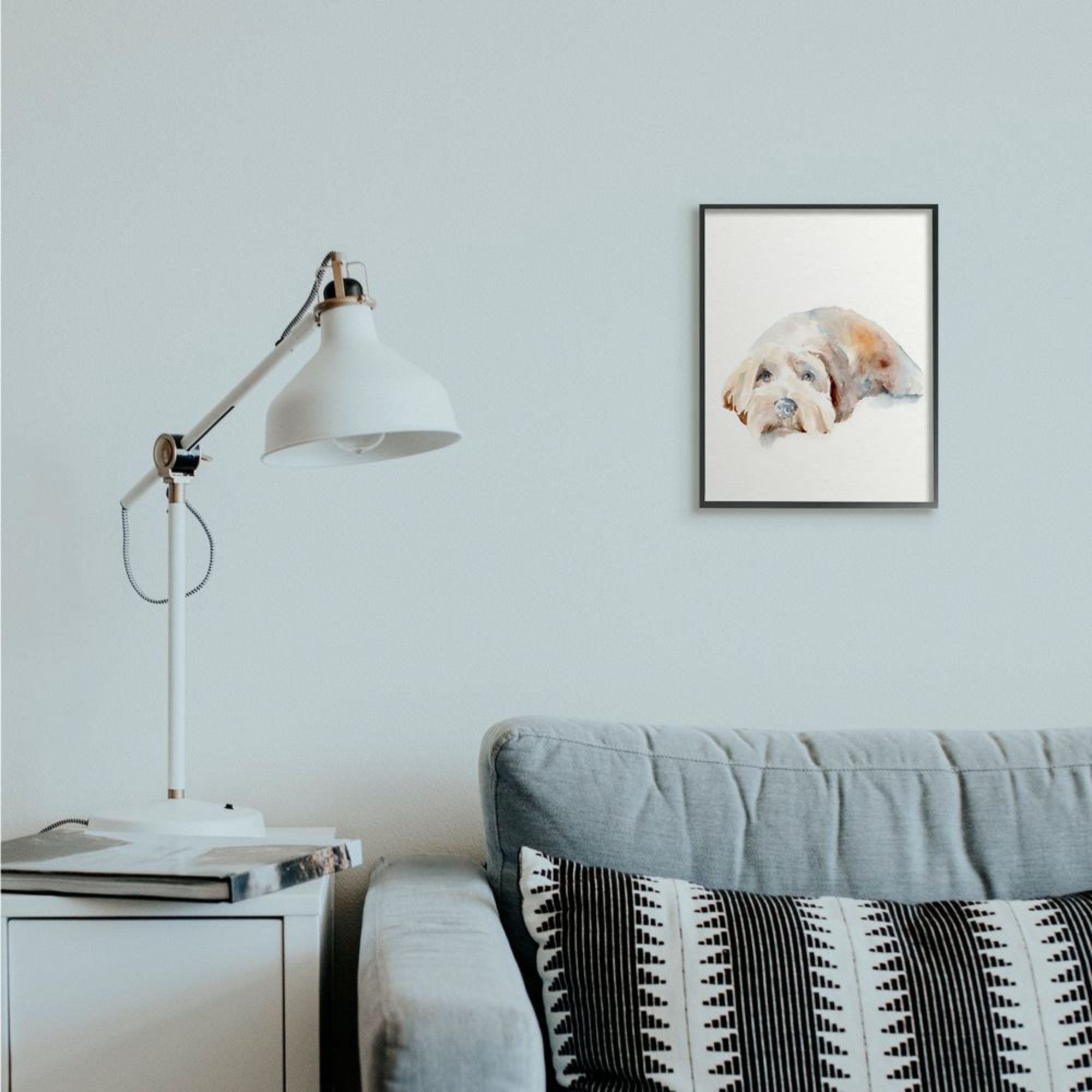 Stupell Industries Scruffy Dog Laying Down House Pet Painting Design by Jennifer Paxton Parker
