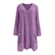 thumbnail image 4 of AUNVITO Women's V-Neck Long Sleeve Top Soft Fleece Casual Comfort Fit, 4 of 5