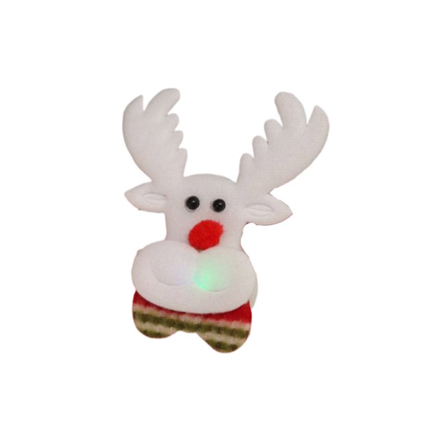 Cateissary Broche de Navidad que brilla intensamente, iluminación con pilas, dibujos animados, ropa de Navidad, pasador de pecho, decoración de Kits de decoración para fiestas tipo 3