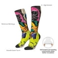 thumbnail image 4 of Bingfone Colorful Pug Print Compression Socks for Women and Men Long Socks for Running Athletic Cycling Nurse, 4 of 6