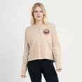thumbnail image 4 of Women's Fanatics Tan Houston Astros Oversized Stadium Slub Henley T-Shirt, 4 of 5