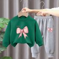 thumbnail image 2 of TOWED22 Toddler Baby Girl Boy Outfits Clothing Set 2pcs Long Sleeve Graphic Print T Shirt and Joggers Pants Fall Winter Clothes Casual(Dark Green,3-4 Y), 2 of 5