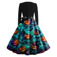 thumbnail image 4 of Womens Halloween Dress Pumpkin Funny Scary Breathable Quick‑Dry Retro Dress For Fall Holiday Events, 4 of 4