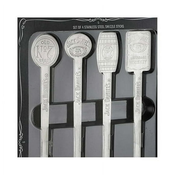 Jack Daniel's Stick Swizzle sous Licence Barware, Ensemble de 4