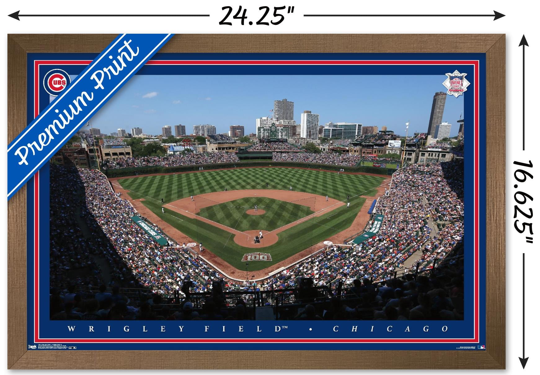 MLB Chicago Cubs - Wrigley Field 15 Wall Poster, 14.725" x 22.375", Framed