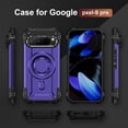 thumbnail image 2 of for Google Pixel 9 / 9 Pro Armor Case with Kickstand, Luxury Military-Grade Protection Heavy Duty Magnetic Phone Case, Compatible with MagSafe Accessories, for Google Pixel 9 / 9 Pro - Purple, 2 of 8