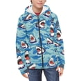 thumbnail image 3 of chaqlin Shark Hoodies for Boys Girls Size 14-16 Casual Full Zip Hoodie Blue Camo Long Sleeve Hooded Sweatshirt Kids School Jacket with Pocket, 3 of 7