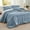 03 - Light Blue, variant on Twin Comforter Set - 3 Pieces Pinch Pleat Bed Set, Linen Boho Bedding for All Season, 1 Soft Comforter, 1 Pillowcase, 1 Decorative Pillow