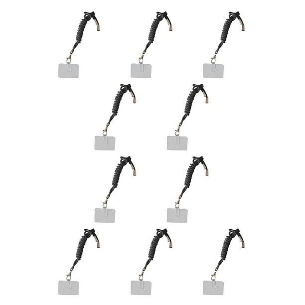Bearachild Cuerdas colgantes para teléfono con cordón para cuello de tarjeta, collar cruzado, correa para cordones Negro 10piezas