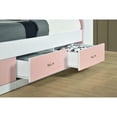 thumbnail image 4 of Pemberly Row Contemporary Wood Twin Captain Storage Bed with 3 Drawers in Pink, 4 of 7