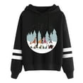 thumbnail image 1 of Chandail en Molleton de Noël pour Femmes à Capuche Cardigan Chaud Mignon Imprimé Pull Contrasté Blouse Col Rond Veste de Mode Mi-Longue, 1 of 5
