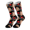 thumbnail image 2 of ZXLBBD Valentine's Day Mens Socks Stylish Heart Print Stockings for Fashionable Knee High Socks with Typography for Daily Wear Cozy Soft Funny Socks, 2 of 4