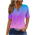 thumbnail image 2 of mfyjkho Tops De Tallas Grandes, Camiseta Holgada Con Cuello En V Y Botones Para Mujer, Sin Posicionamiento Tops Para Mujer S, 2 of 6