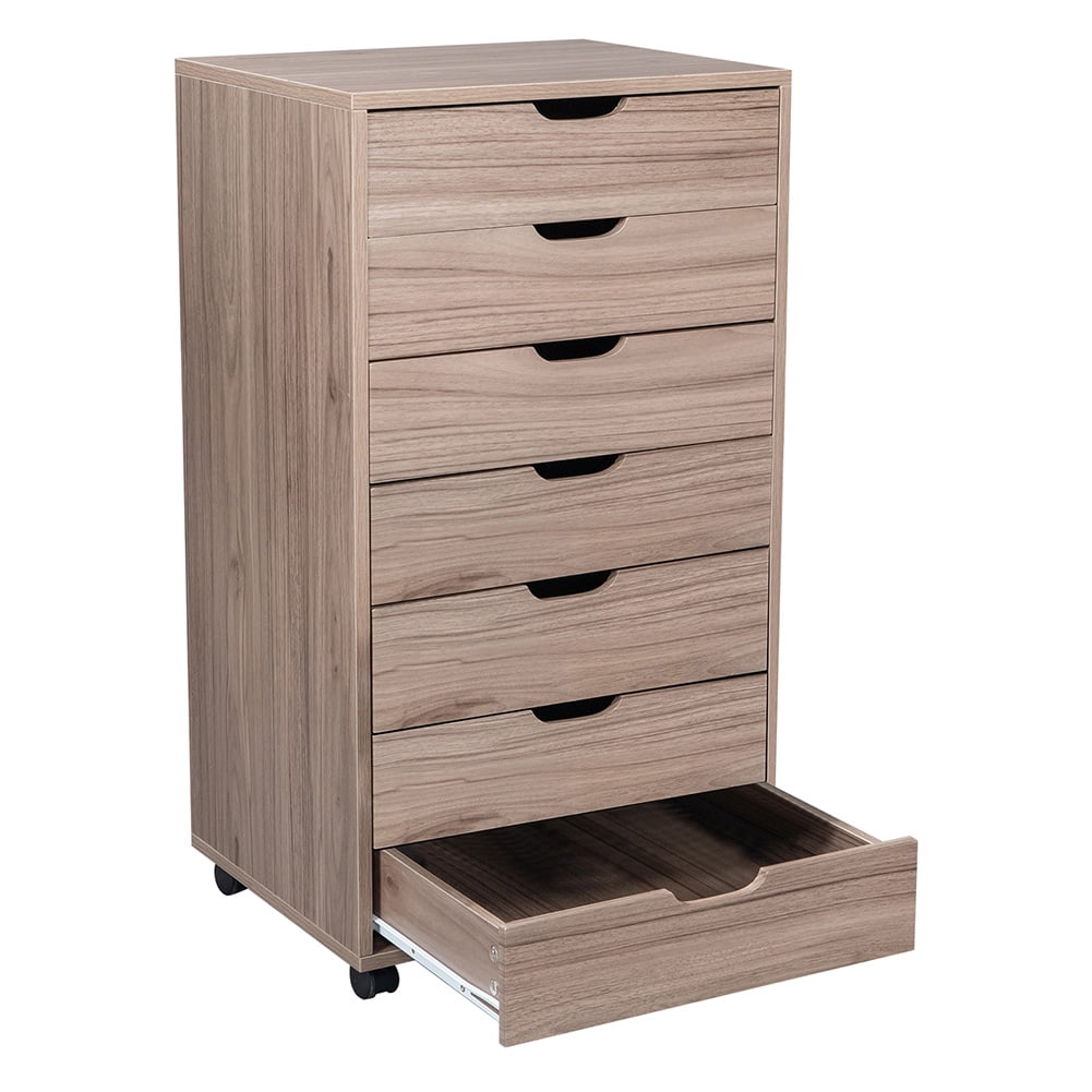 Kepooman File Cabinet, Wood Filing Cabinet with 7 Drawers, Mobile File Cabinet for Letter / Legal Size, Grey Oak Kepooman File Cabinet, Wood Filing Cabinet with 7 Drawers, Mobile File Cabinet for Letter / Legal Size, Grey Oak