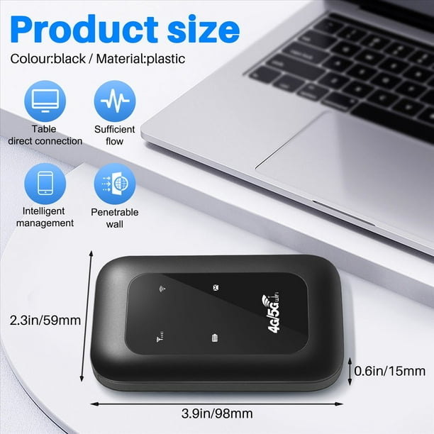 Enrutador Wifi de Bolsillo Repetidor 4G LTE Punto de Acceso Wifi MóVil para Coche Enrutador de MóDem Mifi InaláMbrico de Banda 4G con Ranura para Tarjeta Sim