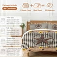 thumbnail image 6 of Cal King 4 Piece Bedding Set Western Star Farm Sunflower Soft Breathable Duvet Cover and Pillowcase,Vintage Wood Grain Black Buffalo Plaid Duvet Cover Set Bed Sheets for Bedroom Dormitory Guest Room, 6 of 9