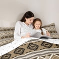 thumbnail image 5 of Feelyou Teens Mandala Aztec Full Size Comforter Sets, Bohemian Western Fashion Bedding Comforter Set, Khaki Triangle Abstract Reversible Bedding Sets, Super Cozy Room Decor, 3pcs, 5 of 8