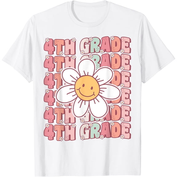 Groovy 4Th Grade Back To School First Day Of Fourth Grade T-Shirt Size S-5XL