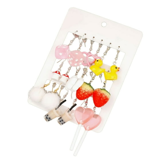 AOOOWER Pendant Earrings Unique Drop Earrings Set Zinc Alloy Fashion Ear Jewelry Set