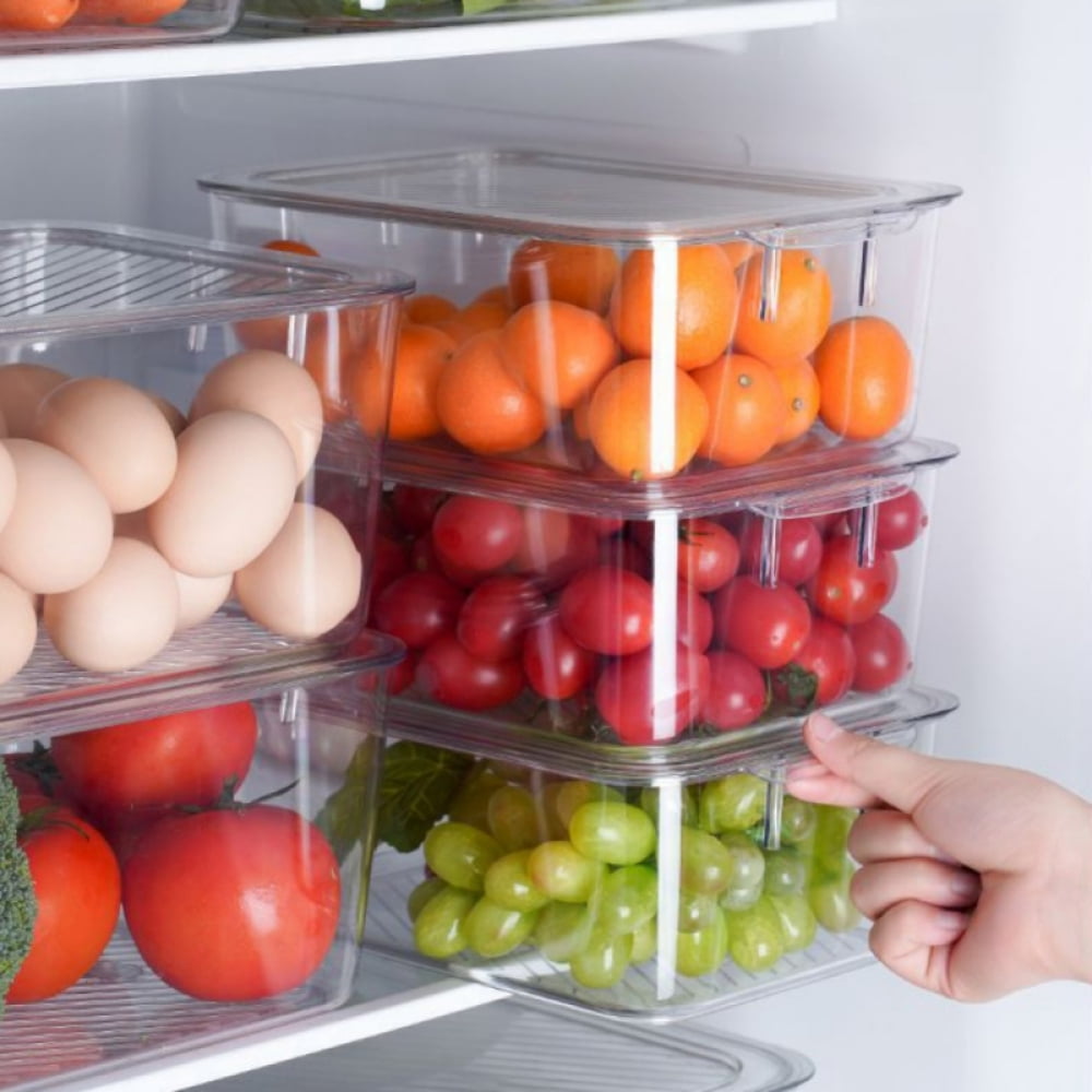 Clear Fridge Drawers Pull Out Stackable Refrigerator Drawer Organizer