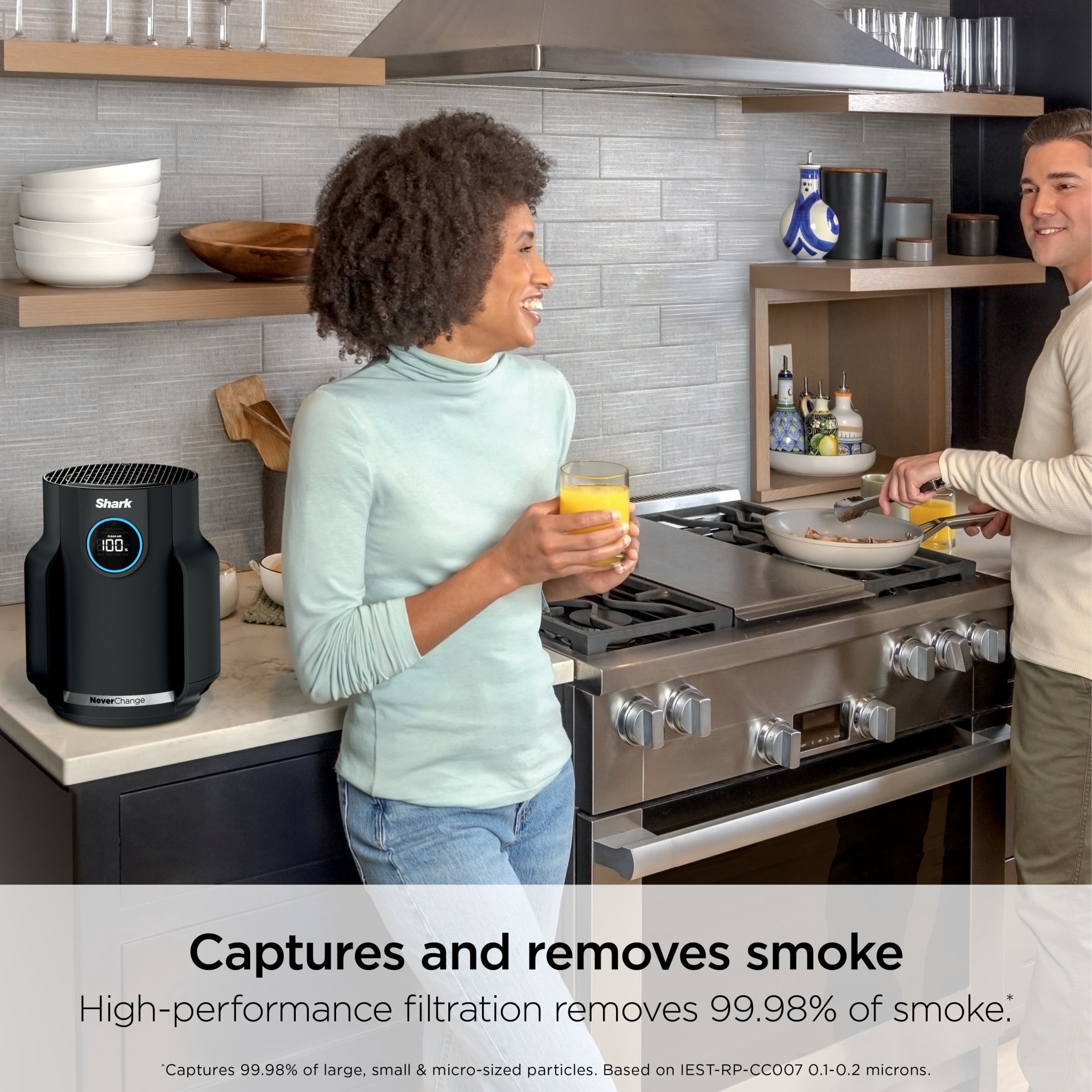 Shark NeverChange Compact Pro 250 Sq Ft HEPA Air Purifier, 5-Year HEPA-Exceeding Filter, Captures Pollutants, Pet Dander, Dust, and Smoke, HP070 Black