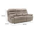 thumbnail image 2 of Hanna Manual Double Recliner Sofa-Latte Brown Grain Leather-87 Inch, 2 of 6